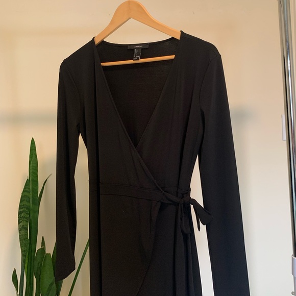 Black Wrap Dress - Picture 3 of 4